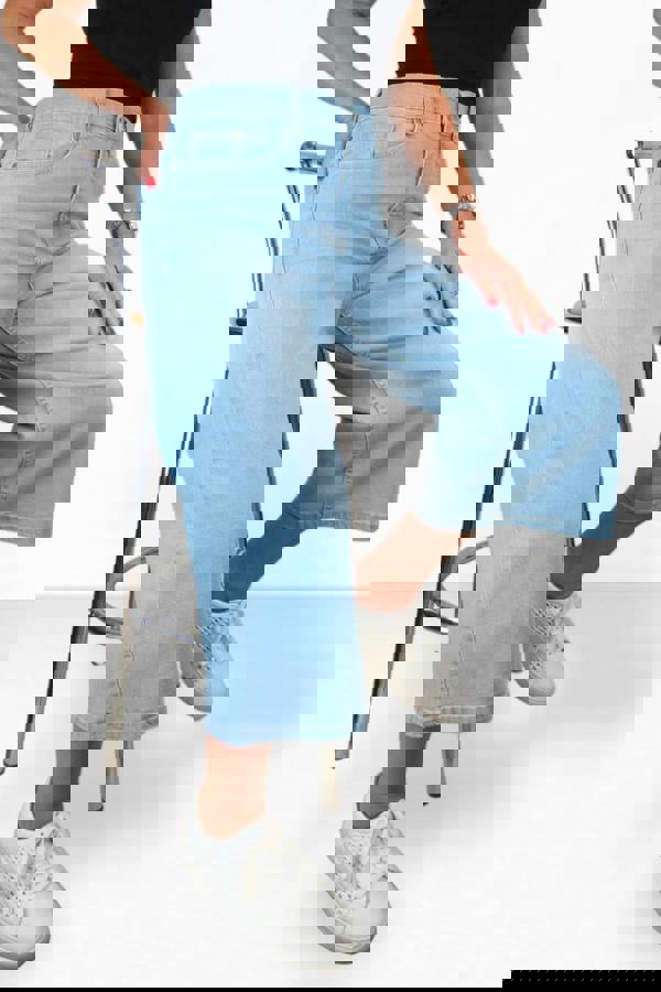 Paulo Due Womens High Waist Wide Leg Denim Culotte Jeans