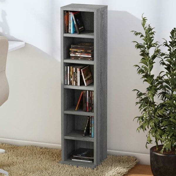 Berkfield CD Cabinet Grey Sonoma 21x20x88 cm Engineered Wood
