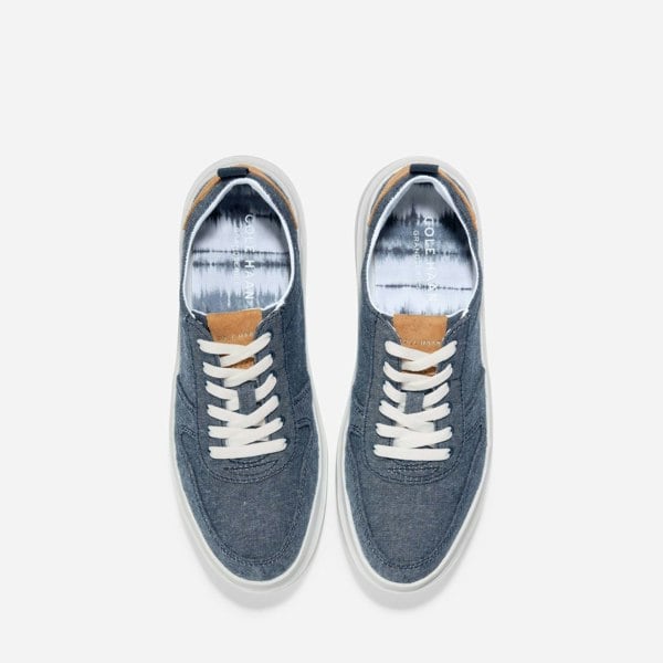 Cole Haan GrandPro Rally Canvas Court Shoe - Chambray/Suede/Optic White