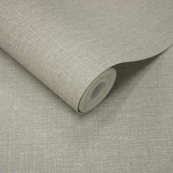 Grandeco Boutique Pure & Protect Cirrus Woven Linen Textured Antibacterial Wallpaper, Taupe