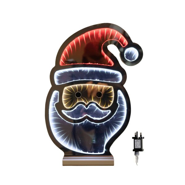 Samuel Alexander 40cm Light up Santa's Face Infinity Christmas Decoration with Red and White LEDs