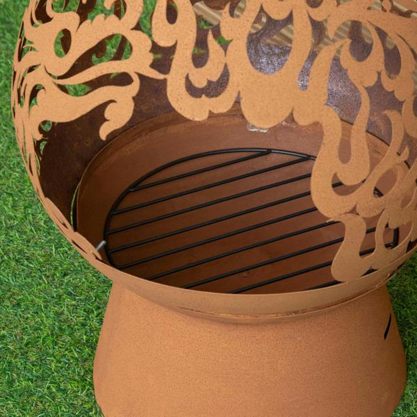 Samuel Alexander 57cm Steel Helios Fireglobe Outdoor Garden Fire Pit