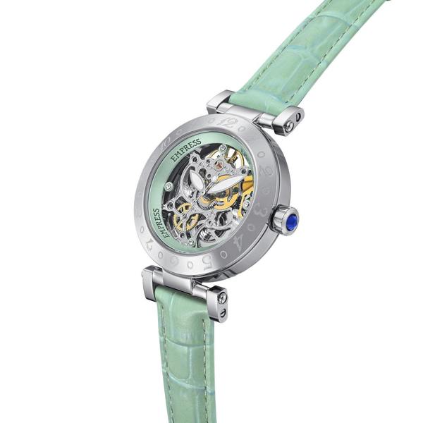 Empress Theodora Automatic Leather-Band Watch - Silver/Mint - EMPEM3704