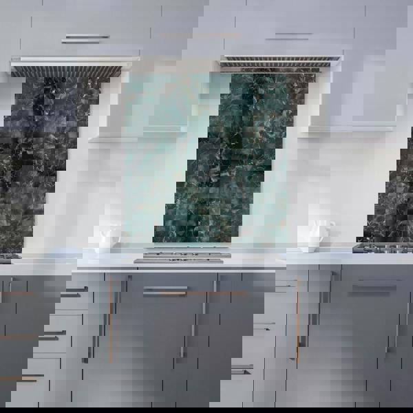 Warren Reed - Designer Dark Green Quartz Effect Kitchen Splashback