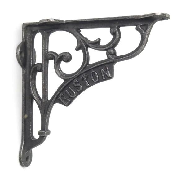 Pair of Antique Cast Iron London Euston Shelf Brackets
