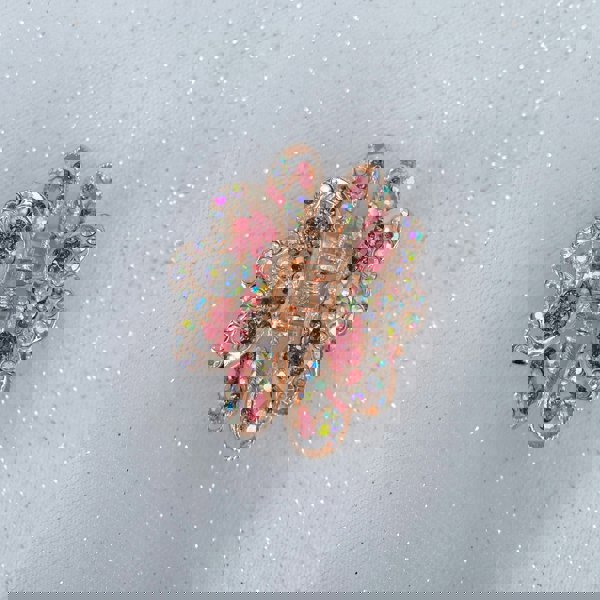 rose gold hair clip claw pink crystal