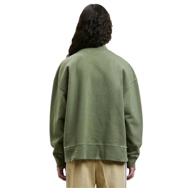Palm Angels Burning Logo Crewneck Military - Nova Clothing