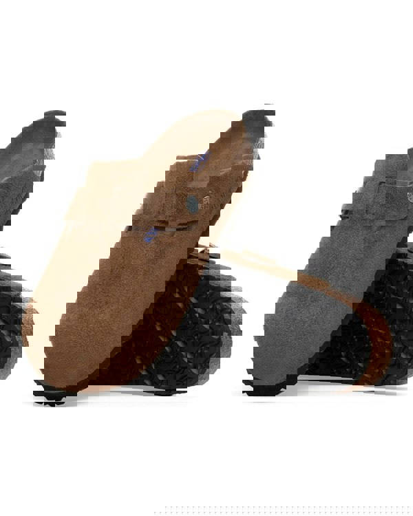 Birkenstock Boston Soft Footbed Unisex Suede Clogs - Dark Tea/Tonal Footbed