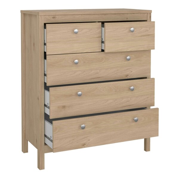 Wyld Haus Gossmere Bedroom Set Hickory Oak Effect Bedside Table + Chest of Drawers + Wardrobe