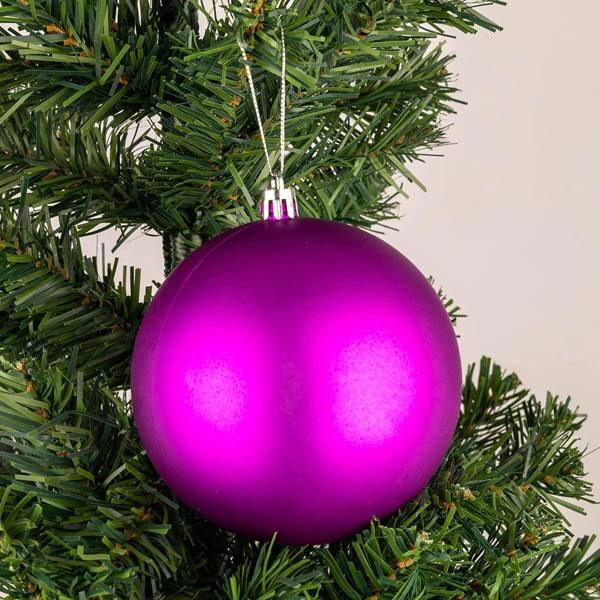 Purple Shatterproof Christmas Baubles Pack Sizes for Tree Decorations, 10cm Round Festive Ornaments image 1