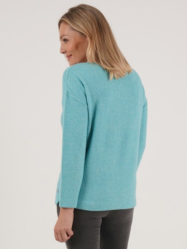 PennyPlain Crew Neck Long Sleeve Top - Opal