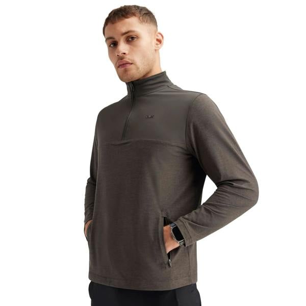 Trespass Mens Lawrie DLX Quarter Zip Track Top - Charcoal Marl - 