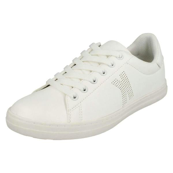 Spot On Ladies Spot On Flat Lace Up Slimline Pumps