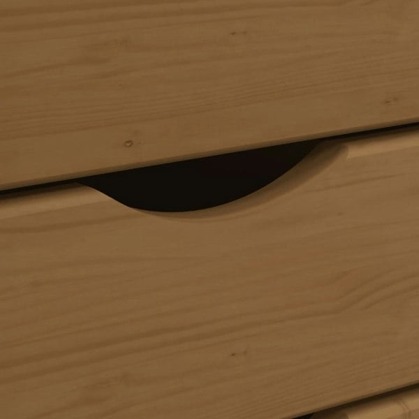 Berkfield Rolling Cabinet with Drawers MOSS Honey Brown Solid Wood Pine