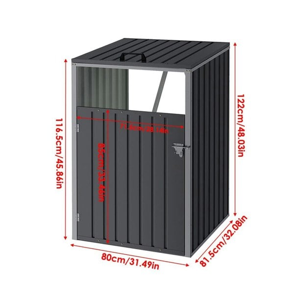 Metal Outdoor Bin Shed for 1/2/3/4 Trash Bins Living and Home 