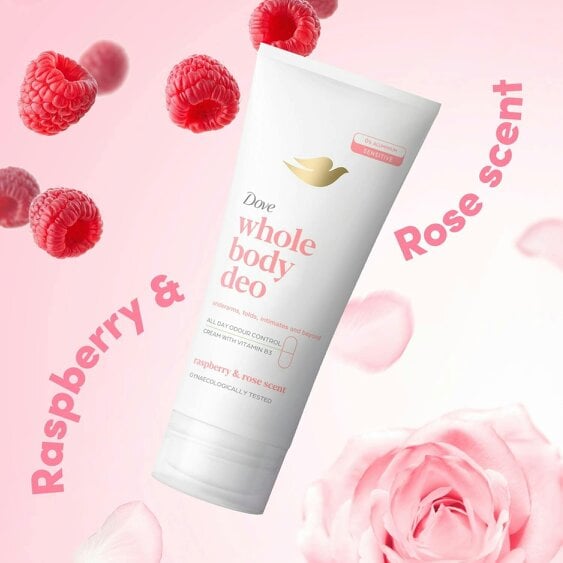 Dove Whole Body Odour Protection Deodorant Cream Raspberry & Rose, 75ml