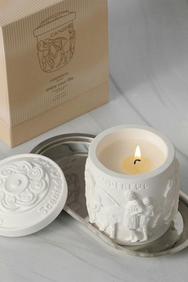 Living and Home Advanced Retro Cameo Scented Candle Home Fragrance Aromatherapy Decoration
