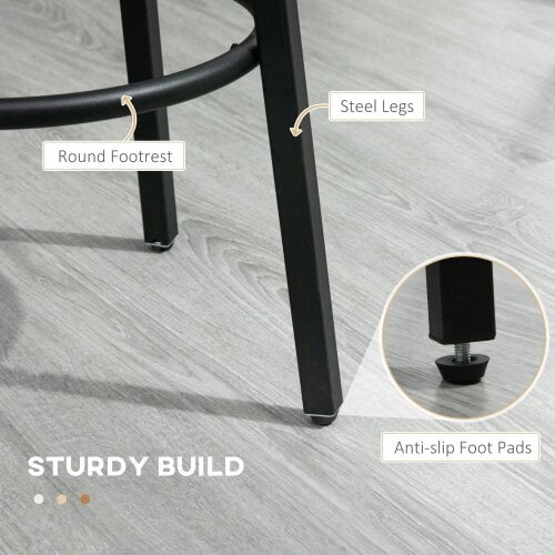 Wyld Haus Kabato Metal And Wood Rustic Brown Industrial Bar Stools Set Of 2 With Footrest