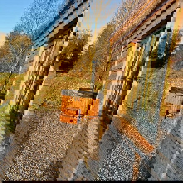 Wood Fired Ofuro Style Hot Tub, Fibreglass/ Liner, for couples.