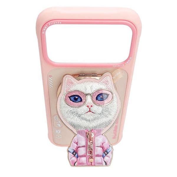 Nimmy Friends Nimmy Cool & Cute 2.0 White Rich & Beauty Cat Case with MagSafe Stand for iPhone 17 Pro 6.3" Pink - N-YJKM-CXZJZH-IP17-PRO-04