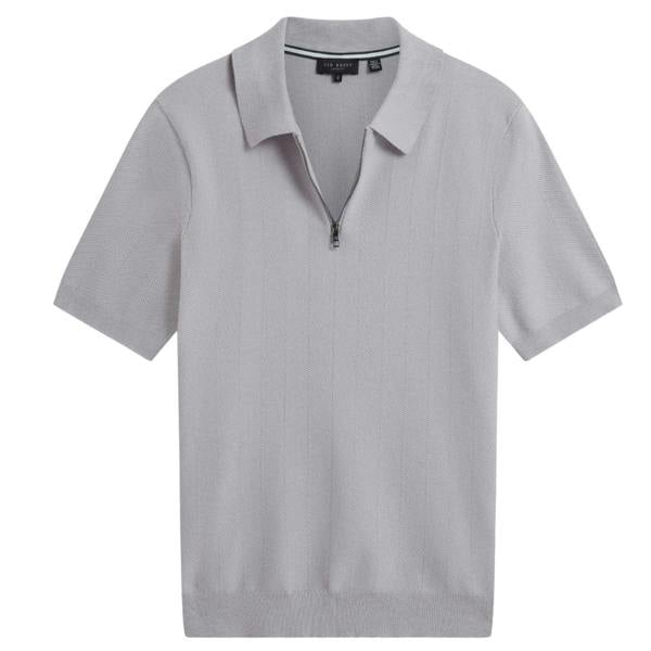Ted Baker MMK FOURD SS Herringbone Stitch Zip Polo 5