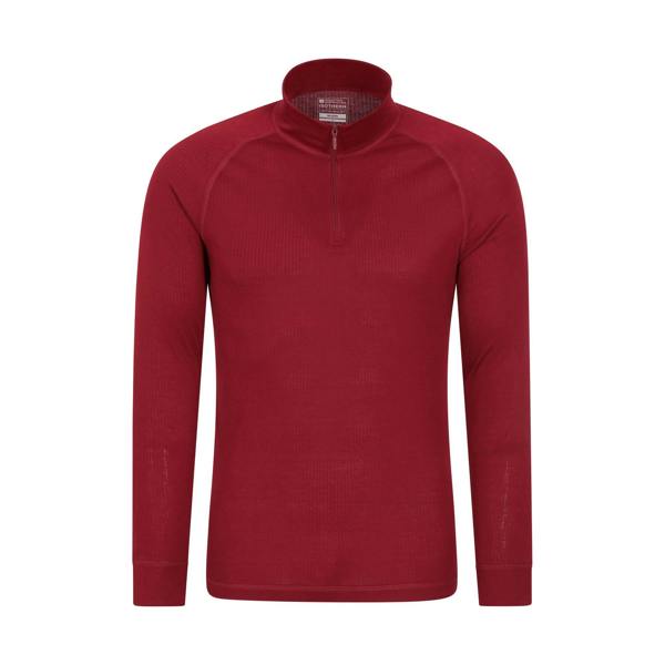 Mountain Warehouse Mens Talus Zip Neck Long-Sleeved Thermal Top - Red - 