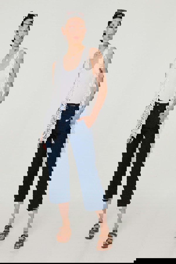 White | Lace Open Front High Low Cardigan