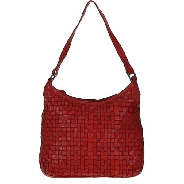 'Raffinatezza' Vintage Woven Leather Shoulder Bag: D-77