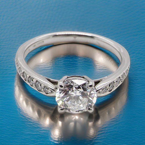 A Tiffany solitaire diamond ring