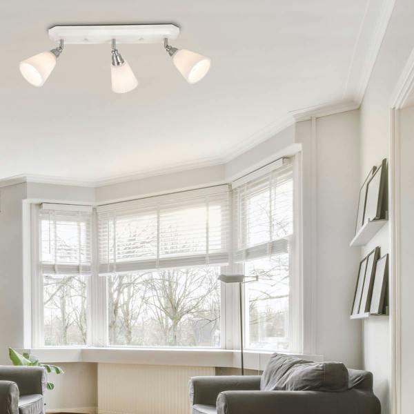 COSYLYTE Leverton 3 Light Ribbed Glass Spotlight