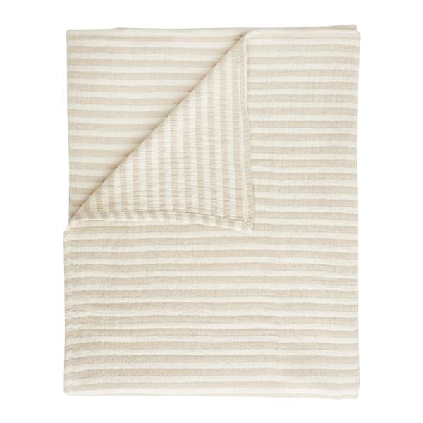 Bianca Cotton Muslin Stripe Blanket Throw Natural