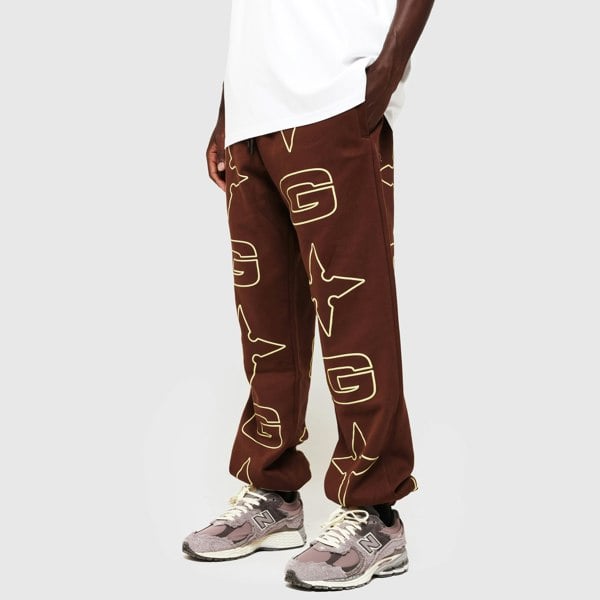 GVNMNT Clothing Co G* Jog Pant - Brown / Cream