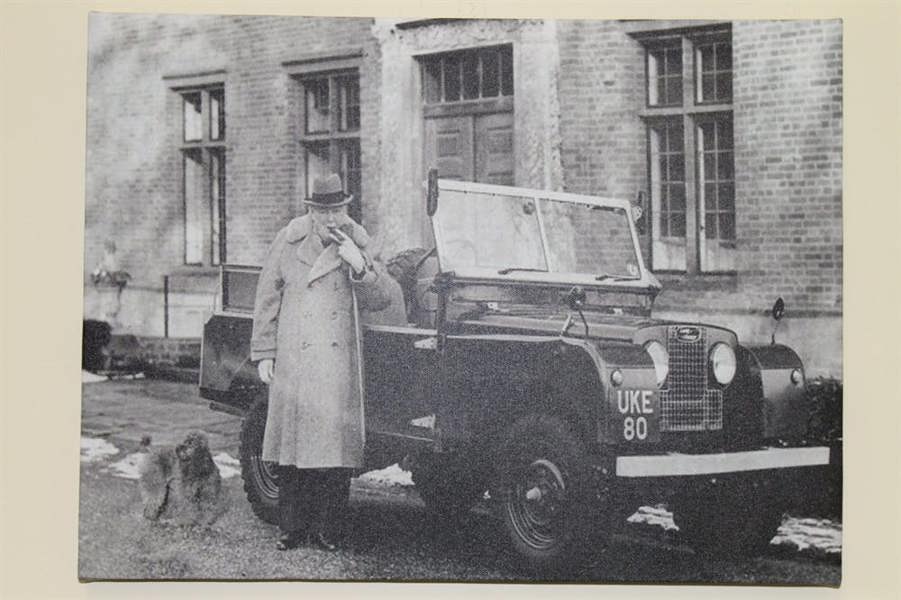 Churchill With Series 1 Land Rover -Canvas 