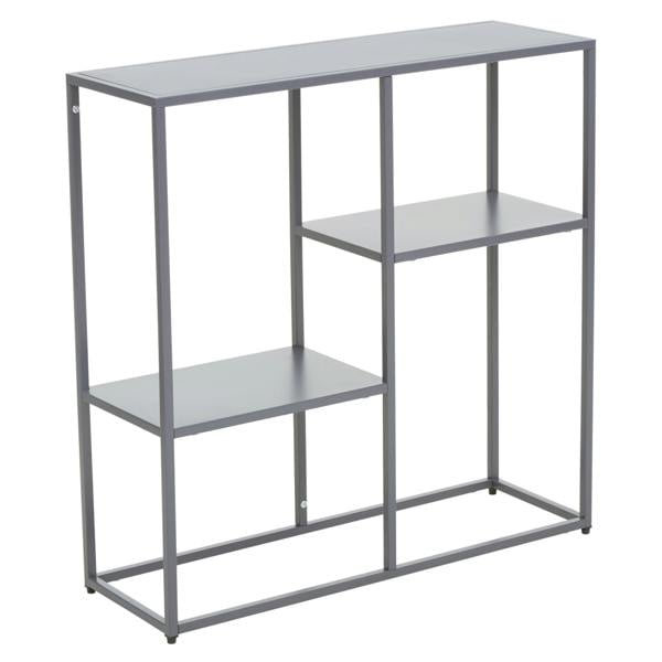 Interiors by Premier Acero Grey Metal Three Tier Shelf Unit