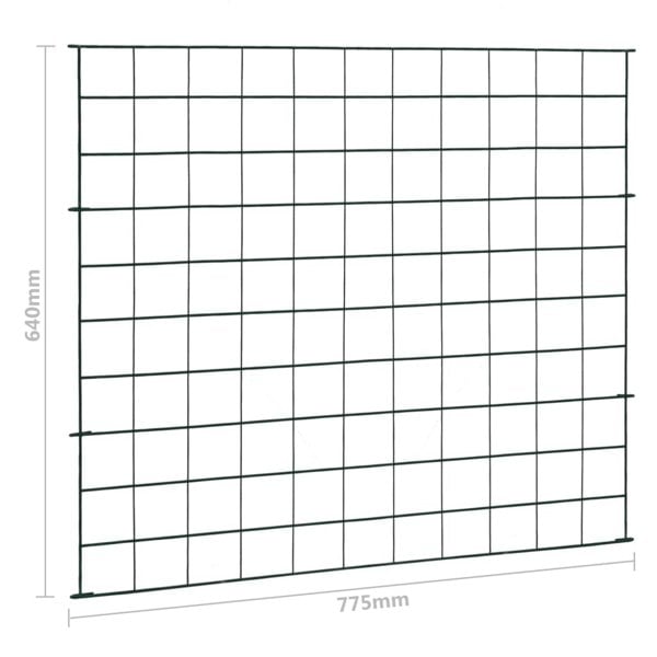 Berkfield Garden Fence Set 77.5x64 cm Green
