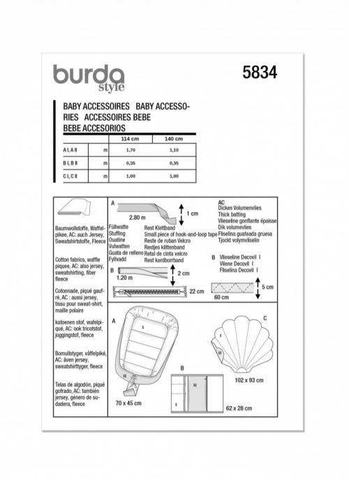 Burda Sewing Pattern 5834 0 , One Size - Easy