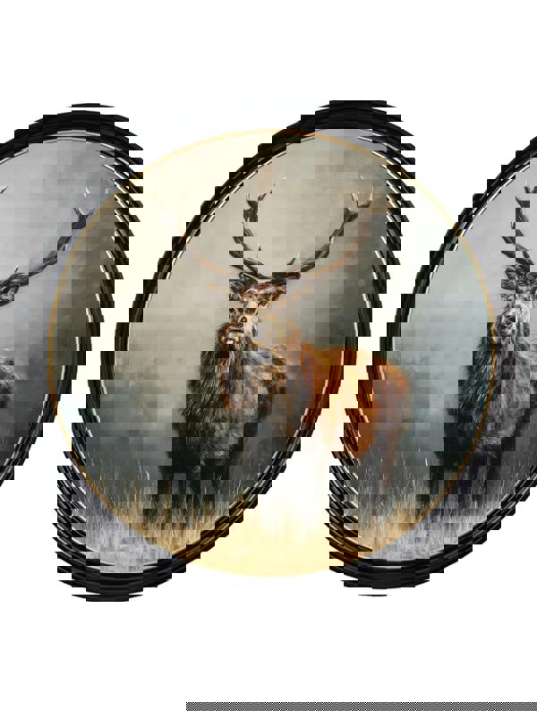 Exceptional Art Highland Stag - Oxford round frame