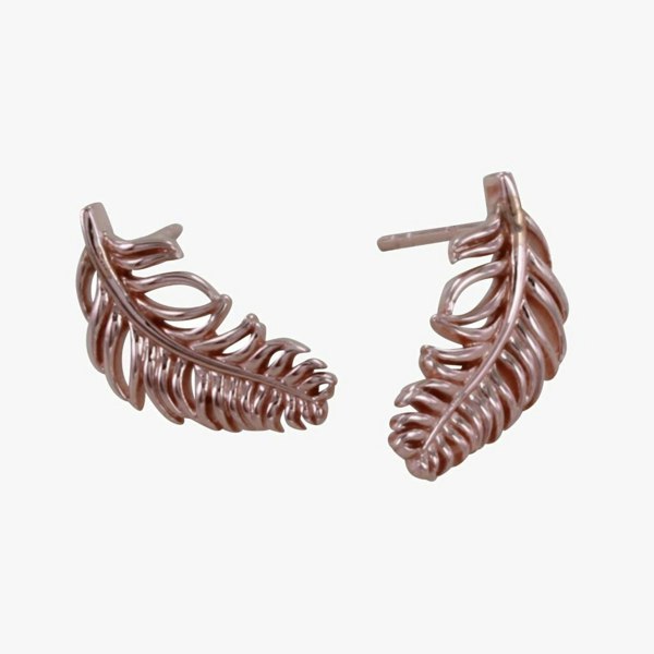 Sterling Silver Feather Stud Earrings - Reeves & Reeves