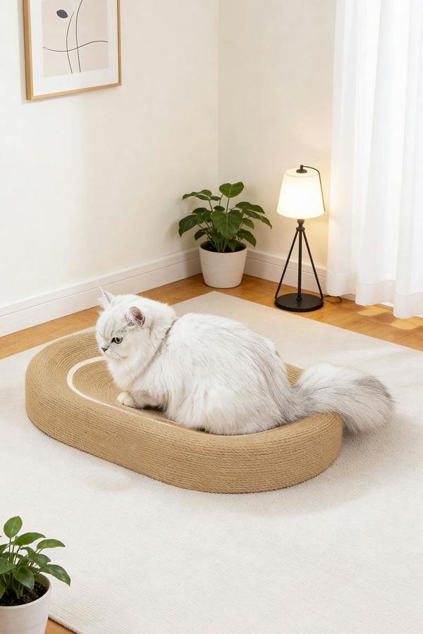 Living and Home Oval Cardboard Cat Scratching Board Pet Bed