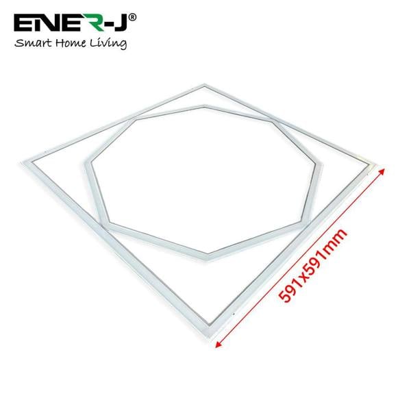 ENER-J 60x60cm LED Frame Panel Light with Hexagon Inner Lights - 40W, Cool White | Pack of 4 - 6500K