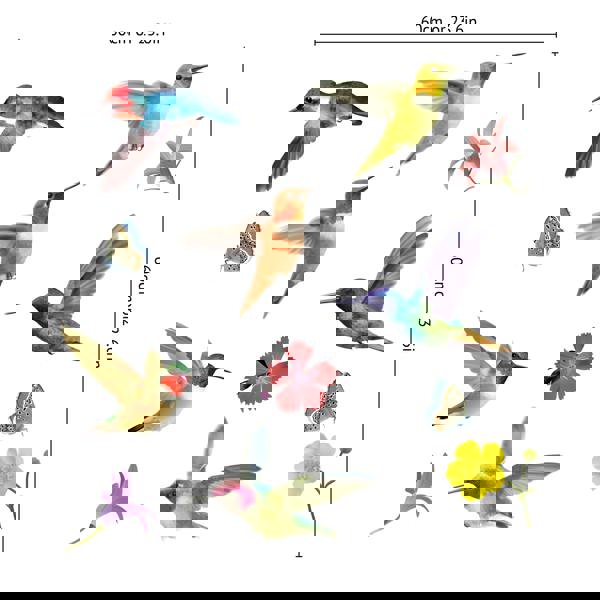 WALPLUS (WSW3003 x 2 PACKs) - Big Hummingbirds Window Clings