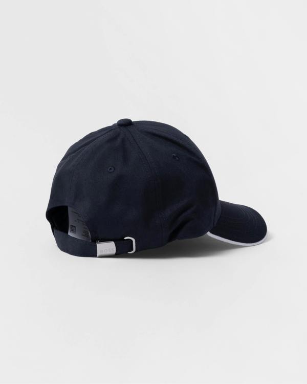 BOSS Green Bold Mens Logo-Print Cap In Cotton Twill - Dark Blue 402 - CHO - Designer Mens Hats