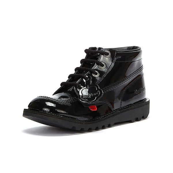 Kickers Youth Kick Hi Black Patent