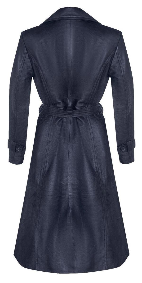 Infinity Leather Womens Full Length Trench Coat-Alhambra