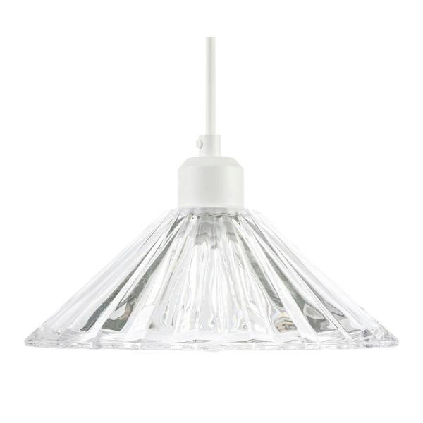 Modern Vertical Fluted Thick Clear Glass Pendant Ceiling Light Shade Image 4