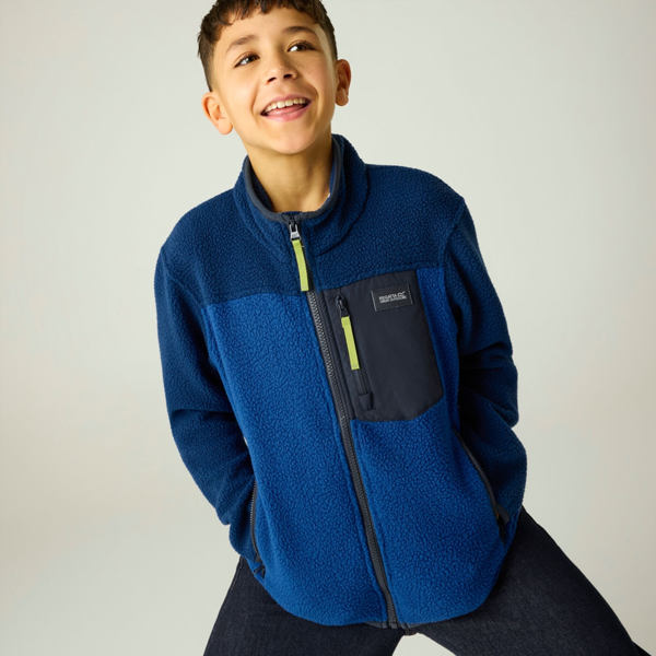 Regatta Kids Frankie Colour Block Fleece Jacket - Aviator Blue/Olympian Blue
