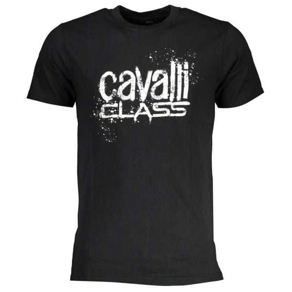 Cavalli Class Paint Splatter Logo Black T-Shirt l