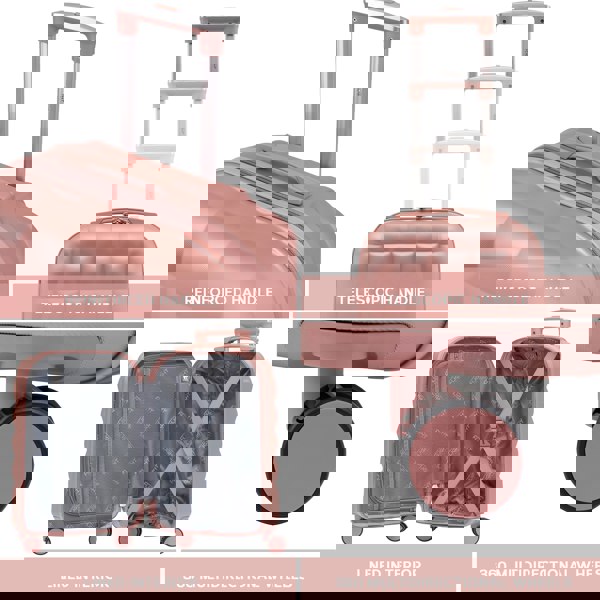 Flight Knight Set of 3 Hard Case Bubble Design Check-in Size Suitcases Hold Luggage