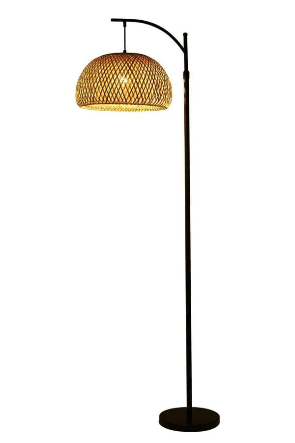 Living and Home Classic Handwoven Rattan Floor Lamp