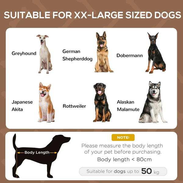 Brown elevated dog bed cot with removable canopy and breathable mesh, for XX-large dogs